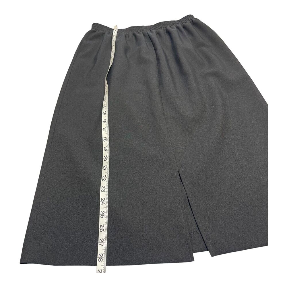 Blair A-Line Skirt Women's 12 Black 100% Polyester Elastic Waist Pleated Pull-On - Picture 5 of 6